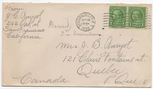 28 de octubre de 1930 San Francisco, CA a Quebec, Canadá - Imagen 1 de 1