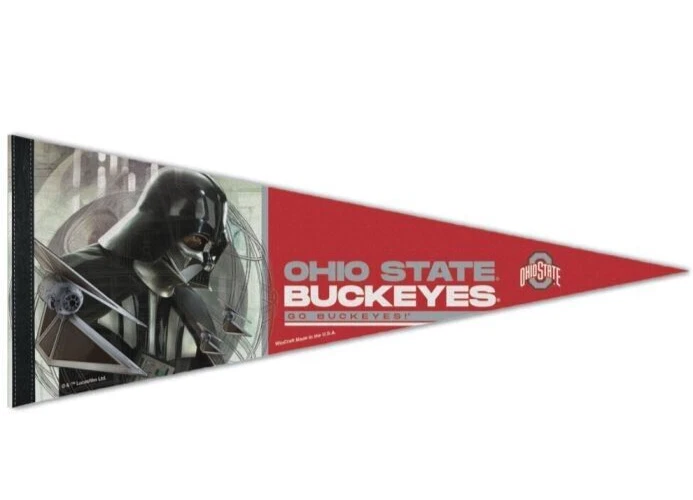 OHIO STATE BUCKEYES STAR WARS DARTH VADER PREMIUM QUALITY PENNANT 12"X30" BANNER - Image 1 of 1