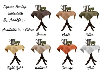 ADD&SHIP Square Burlap Tablecloth (90"x90") Perfect for Elegant Parties & Events - Image 1 of 2