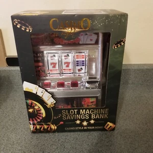 Casino Nacht Spielautomat Münze Sparkasse brandneu blinkende Lichter 12" hoch - Bild 1 von 1