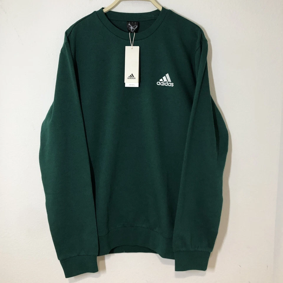 adidas Men's Essentials Fleece Sweatshirt Collegiate Green Small IJ8893