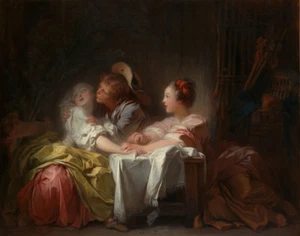 Jean Honore Fragonard The Stolen Kiss Canvas Print 16 x 20 - Picture 1 of 4