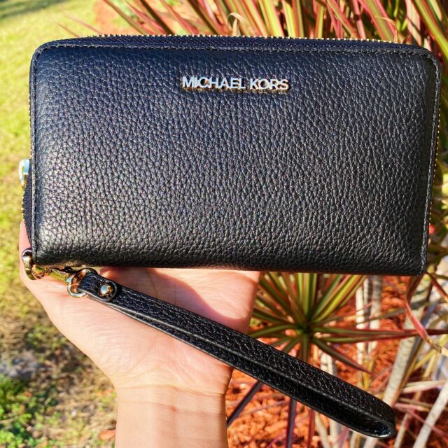 Leather wallet Michael Kors Black in Leather - 25259514
