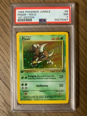 PSA 7 - Pokemon SCRATCH Error PINSIR - 1st Edition Jungle - 9/64 Misprint - Image 1 of 2