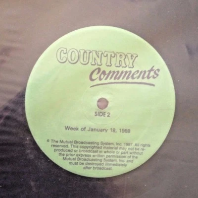 RADIO SHOW: COUNTRY COMMENTS 1/18/88 KATHY MATTEA, DAN SEALS, MICHAEL JOHNSON - Image 1 of 4