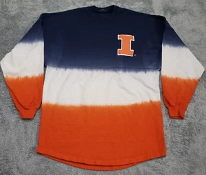 Spirit Jersey ILLINOIS FIGHTING ILLINI Adult Size XS Ombre Long Sleeve T-Shirt - Picture 1 of 8