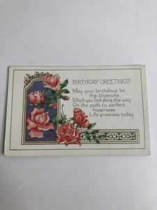 Antique Birthday Greetings Postcard Divided Back, Embossed, Unposted - Picture 1 of 3