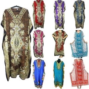 Long Kaftan Dress Hippy Boho Maxi Women Caftan Tunic Dresses Assorted Set Of 10 - Picture 1 of 8