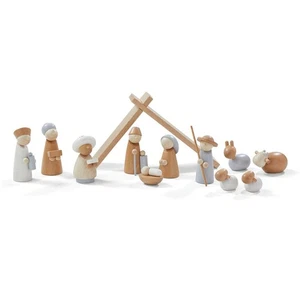 Wooden Nativity Set - Family Keepsake Manger Scene & Nativity Set for Kids in... - Bild 1 von 9