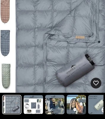 Down Camping Blanket with Footbox - Adventure Thermal (1lb 6oz), Misty Blue  - Image 1 of 4
