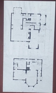 Frank Lloyd Wright, piano di progetto per blocco di case, lanterna magica scivolo in vetro - Foto 1 di 3