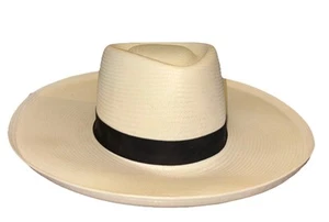 Dobbs Fifth Avenue New York Women Genuine Shantung Panama Straw Hat Cream 56/7 - Picture 1 of 9