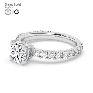 Runder Solitär Labgrown Diamant Verlobungsring 14k Weißgold 1,80 ct - Bild 1 von 20