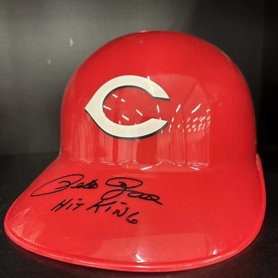 Cincinnati Reds Pete Rose Authentic Signed Batting Helmet “Hit King” Inscription - Image 1 of 3