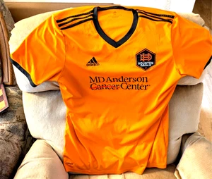 Houston Dynamo FC Soccer Jersey Men Size XL Orange Adidas MLS Rare - Picture 1 of 3