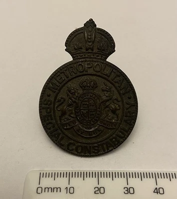 Metropolitan Special Constabulary Cap Lapel Badge pre 1952 Kings Crown obsolete. - Image 1 of 3