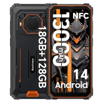Smartphone Blackview BV6200 Pro pratico 18 GB + 128 GB Android 14 da esterno 13000 mAh NFC