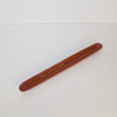 Crate & Barrel Terra Cotta Olive Boat Serving Tray 16" - Image 1 of 4