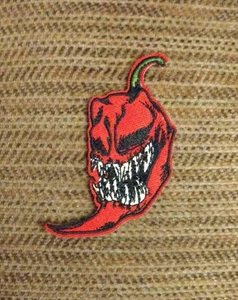 Evil Chili Pepper bestickt Bügelbild Patch - Bild 1 von 3