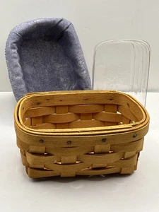 Longaberger 1999 Visitenkartenkorb (Schmuckstück), Liner & Protector EUC - Bild 1 von 7