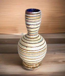 Vintage MCM italienische Guildcraft mehrfarbige Keramikvase, 8-3/4" hoch - Bild 1 von 10