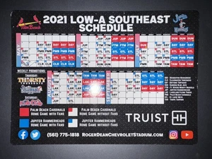 2021 PALM BEACH CARDINALS & JUPITER HAMMERHEADS BASEBALL MAGNET SPIELPLAN - Bild 1 von 1