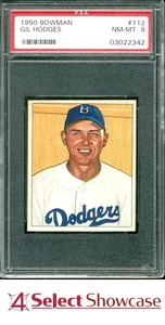 1950 BOWMAN #112 GIL HODGES DODGERS HOF PSA 8 - Picture 1 of 4