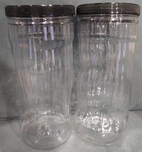 10" Tall Clear Plastic Jars with Lids, Storage Containers - Picture 1 of 5
