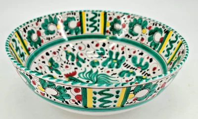 Alte Design Keramik Schale Keramikschale Salatschale Obstschale Italy Hahn Motiv - Bild 1 von 3