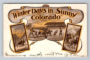 Denver CO-Colorado, días de invierno, universidad, fútbol americano, postal vintage c1906 - Imagen 1 de 2