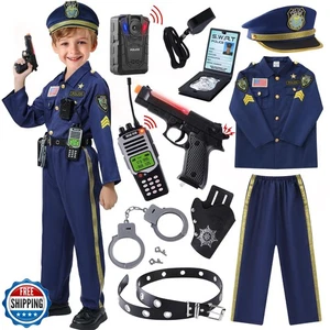 Déguisement Policier pour Enfants - 11PCS Déguisement Jour Carrière Policier pour Garçon En - Photo 1/5