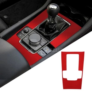 Red Center Console Gear Shift Panel Sticker | Mazda 3 Axela 2019-2025 Suede - Picture 1 of 7