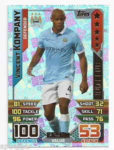2015 / 2016 EPL Match Attax 100 Club (462) Vincent KOMPANY Manchester City - Picture 1 of 1