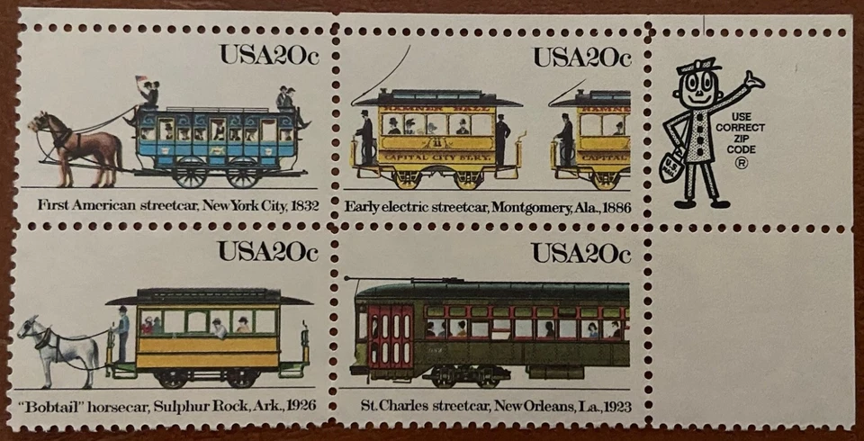United States Stamps Scott Catalogue #2059-2062 Zip Block of Four! - Image 1 of 1