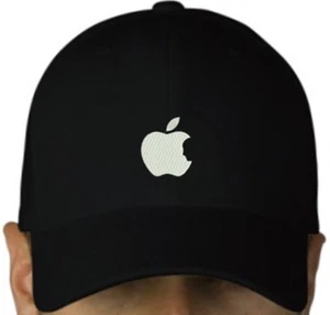 Apple embroidered cap hook and loop closure hat steve jobs mac - Picture 1 of 2