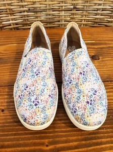 ABEO Womens Floral Slip-On Shoes Size 6 Multicolor Canvas Comfort Sneakers - Picture 1 of 7