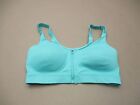 34C Old Navy Womens Blue Active Wireless Lined Go-Dry Front Zip Sports Bra 3C