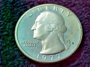 1977 S PROOF WASHINGTON QUARTERS FROM PROOF SET  - Picture 1 of 2