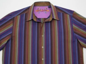 Herren Robert Graham Signature L/S mehrfarbige Streifen Kontrast Manschetten Large NEUWERTIG - Bild 1 von 8