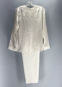 Breckenridge Allison Daley White Pant Set Women's Medium Long Sleeve Granny Core - Picture 1 of 16