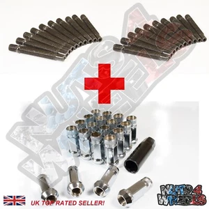 20 Wheel Stud Conversion kit GT50 Chrome Nuts 75mm +10 fit BMW M3 E90 E92 E93 - Picture 1 of 4