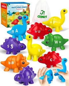 Montessori Dinosaurs Alphabet Learning Toy for Kids 2-4 52PCS ABC Matching Le... - Picture 1 of 9