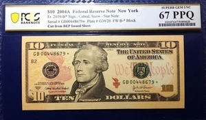 2004A $10 Federal Reserve Note Fr-2039-B* PCGS67 Gem PPQ - Picture 1 of 2