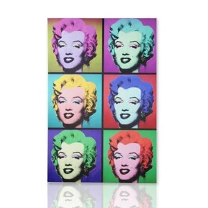 Quadro Marilyn Arredo Moderno Stampa su Tela Quadro Andy Warhol Marilyn Tributo - Picture 1 of 5
