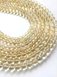 Collar de piedras preciosas naturales con cuentas facetadas de citrino de 1 hebra - Imagen 1 de 10