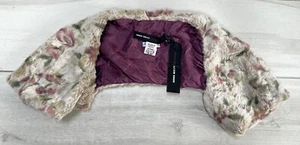 Miss Sixty Collection Cream, Pink & Green Faux Fur Lined Shrug - Size 10 - NWT - Picture 1 of 9