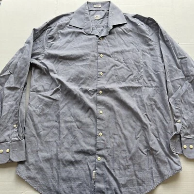 Peter Millar Shirt Mens Large Blue White Brown Shapes Summer Comfort Button Down - Image 1 of 4