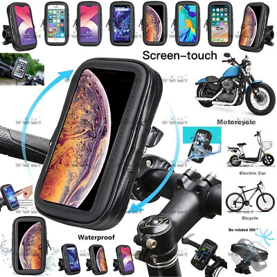 360 Motorbike Bicycle Waterproof Handle Mount Case Holder For Mobile Phones Cell - Image 1 of 4