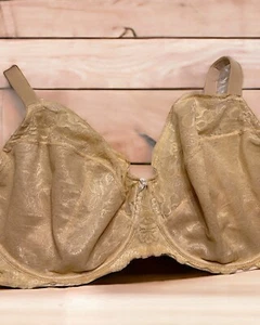 Cacique Lane Bryant Tan Beige Wired For Lift Full Coverage Lace Bra 50F - Picture 1 of 11