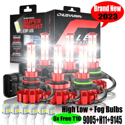 For 2016-2018 Dodge RAM 1500 2500 3500 Led Headlight Hi Low Fog Light Bulbs Kit - Image 1 of 4